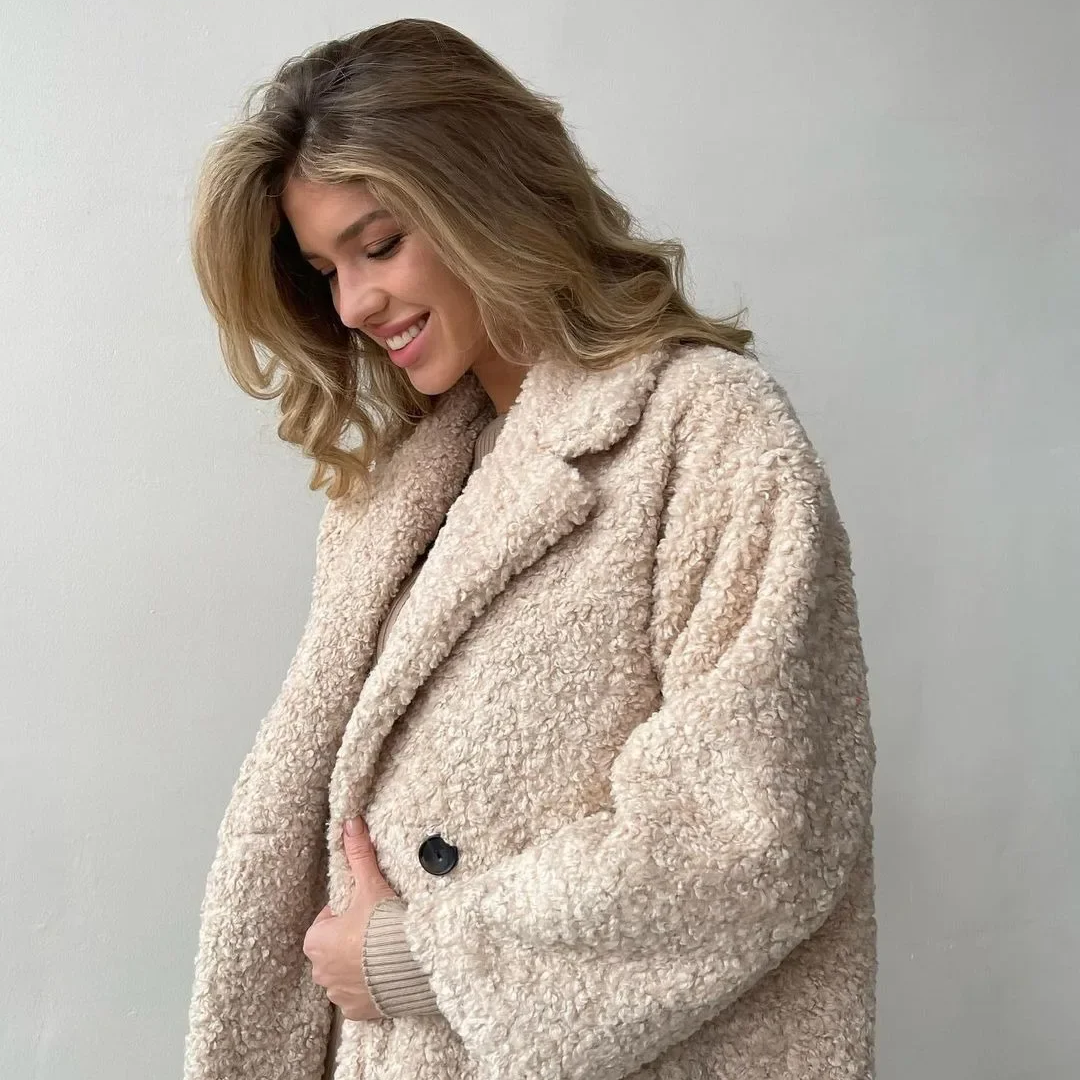 Women's Long Double-Breasted Overcoat