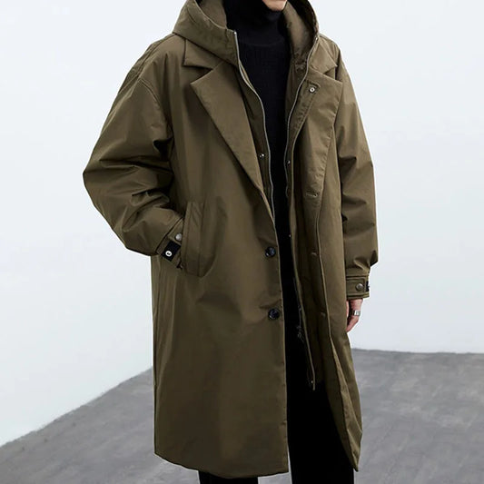Washington Hooded Long Overcoat