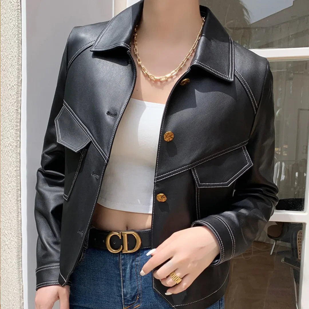 Women's Monaco Leather Biker Jacket