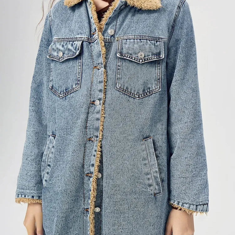 Rebecca Women's Denim Long Overcoat