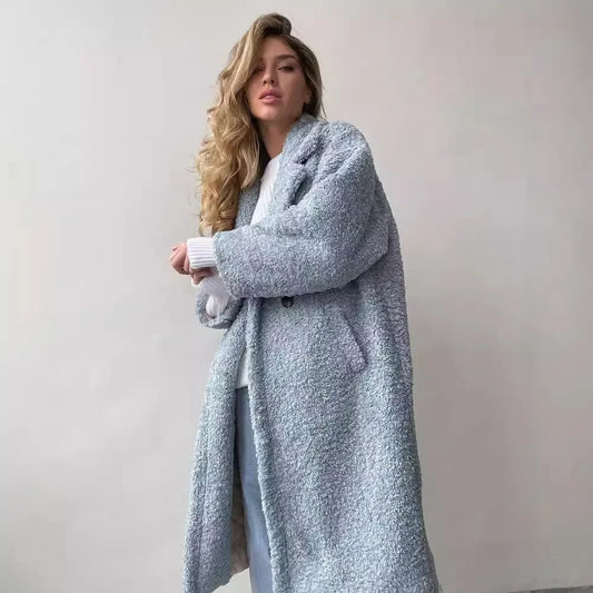 Women's Long Double-Breasted Overcoat