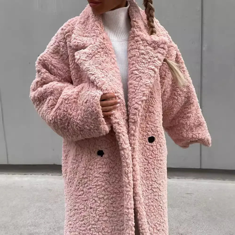Women's Long Double-Breasted Overcoat