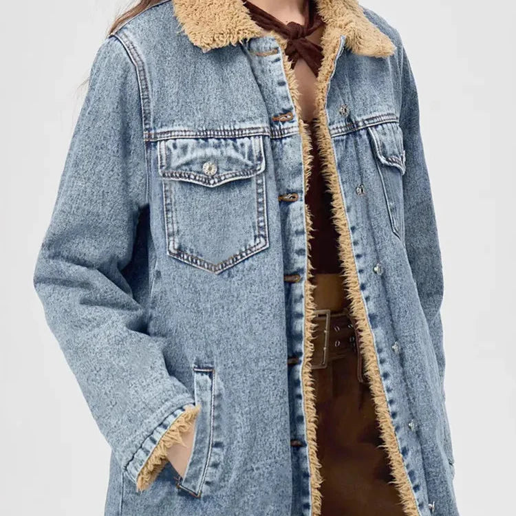 Rebecca Women's Denim Long Overcoat